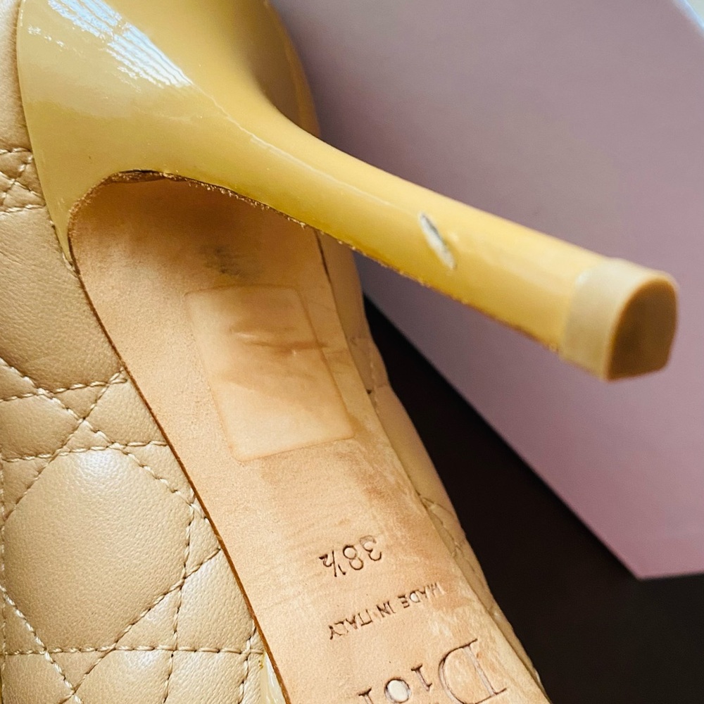 Christian Dior Cannage Peep Show Quilted Heels - Picture 9 of 10